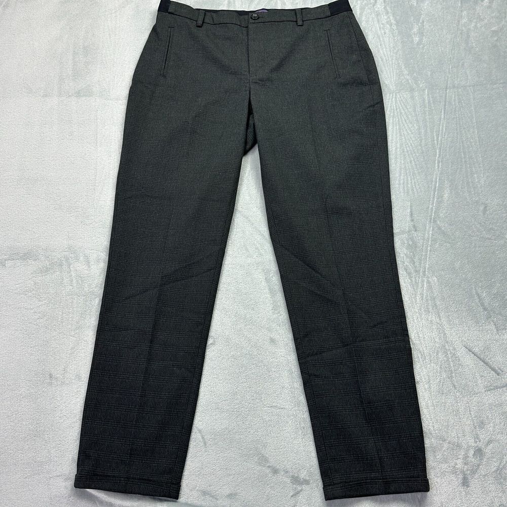 nydj dress pants womens 10 dark gray‎ check trousers